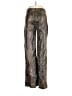 MNG 100% Viscose Metallic Silver Casual Pants Size 6 - photo 2