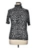 MICHAEL Michael Kors Animal Print Silver Short Sleeve Turtleneck Size XL - photo 1