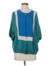 St. John Color Block Teal Wool Cardigan Size S - photo 1