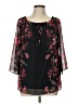 AGB 100% Polyester Black 3/4 Sleeve Blouse Size L - photo 1
