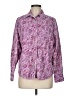 Basic Editions 100% Cotton Paisley Purple Long Sleeve Button-Down Shirt Size M - photo 1