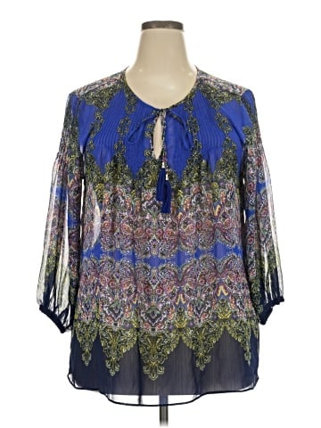 Rose + Olive 3/4 Sleeve Blouse (view 1)