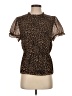 J.Crew 100% Polyester Animal Print Brown Short Sleeve Blouse Size S - photo 1