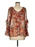 Indigo Rose 100% Polyester Brown 3/4 Sleeve Blouse Size M - photo 1