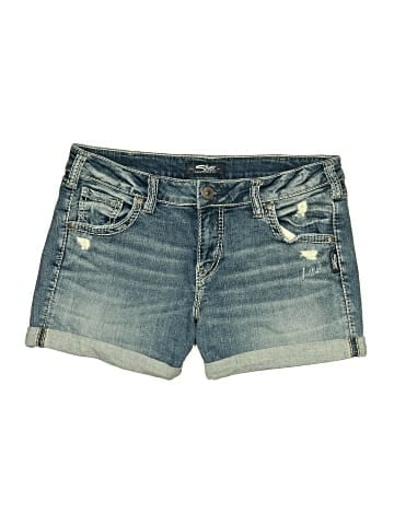 Silver Denim Shorts (view 1)
