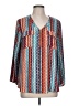 Cato 100% Polyester Teal 3/4 Sleeve Blouse Size L - photo 1