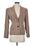 Giorgio Armani 100% Cupro Plaid Brown Blazer Size 4 - photo 1