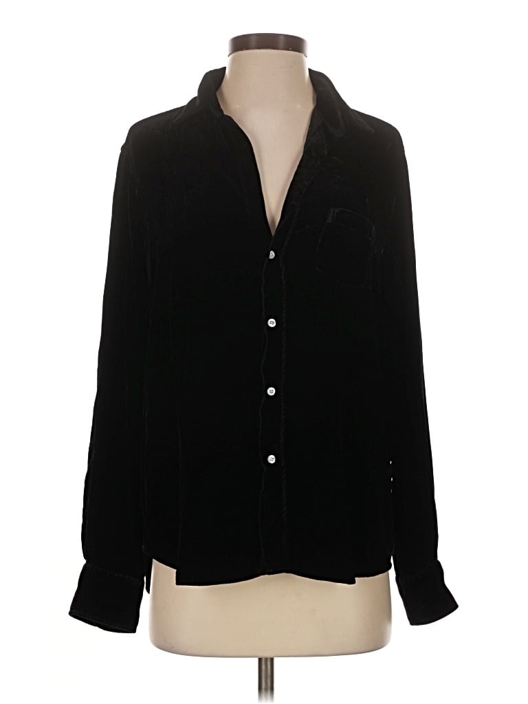Pre-owned Frank & Eileen Long Sleeve Polo Shirt In Black