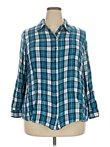 Lane Bryant 3/4 Sleeve Button-Down Shirt (view 1)