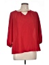 Unbranded 100% Polyester Red 3/4 Sleeve Blouse Size L (petite) - photo 1