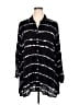 Como Vintage 100% Rayon Stripes Black 3/4 Sleeve Blouse Size 3X - photo 1