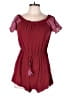 Indulge Solid Burgundy Romper Size L - photo 1