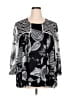 Rose + Olive 100% Polyester Black 3/4 Sleeve Blouse Size 3X - photo 1