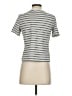 Babaton 100% Cotton Stripes Silver Short Sleeve Turtleneck Size S - photo 2