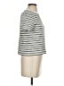 Babaton 100% Cotton Stripes Silver Short Sleeve Turtleneck Size S - photo 4