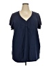 Roaman's 100% Cotton Blue Short Sleeve Henley Size 26 (2X) - photo 1
