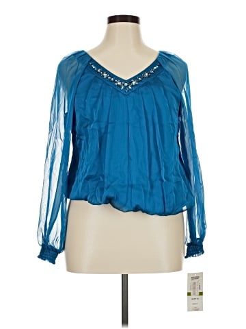 J.R. Nites by Carol Lin Long Sleeve Blouse (view 1)