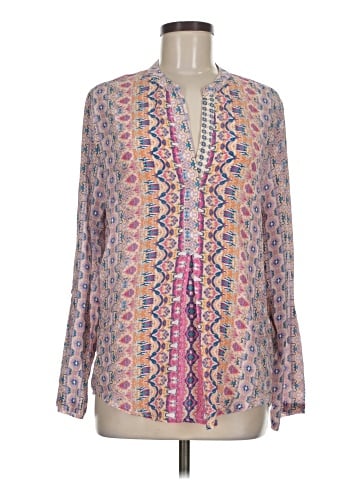 Tolani Long Sleeve Silk Top (view 1)