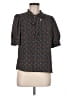 CeCe Black Blue Short Sleeve Blouse Size M - photo 1