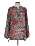 Ellen Tracy 100% Polyester Print Red Long Sleeve Blouse Size L - photo 1