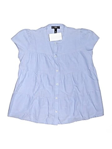 Aqua Sleeveless Button-Down Shirt (view 1)