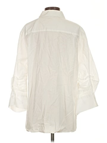 Halston 3/4 Sleeve Button-Down Shirt (view 2)