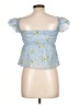 Thirty/Thirty 100% Polyester Blue Short Sleeve Blouse Size L - photo 2