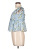 Thirty/Thirty 100% Polyester Blue Short Sleeve Blouse Size L - photo 5