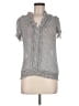 Fleurish 100% Polyester Gray Short Sleeve Blouse Size M - photo 1