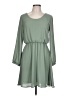 Lush Solid Green Casual Dress Size L - photo 1