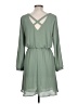 Lush Solid Green Casual Dress Size L - photo 2