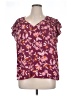 DR2 100% Polyester Burgundy Short Sleeve Blouse Size XL - photo 1