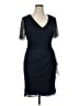 Xscape 100% Polyester Color Block Solid Silver Black Cocktail Dress Size 16 - photo 1
