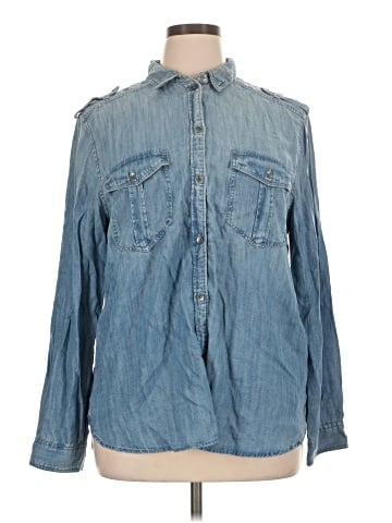 American Eagle Outfitters Long Sleeve Button-Down Shirt (view 1)