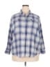 Old Navy 100% Cotton Plaid Blue 3/4 Sleeve Button-Down Shirt Size 2X - photo 1