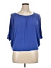 August Silk Blue Short Sleeve Blouse Size XL - photo 1