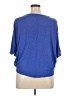 August Silk Blue Short Sleeve Blouse Size XL - photo 2
