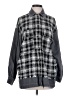 Zara Checkered-gingham Gray Long Sleeve Button-Down Shirt Size S - photo 1