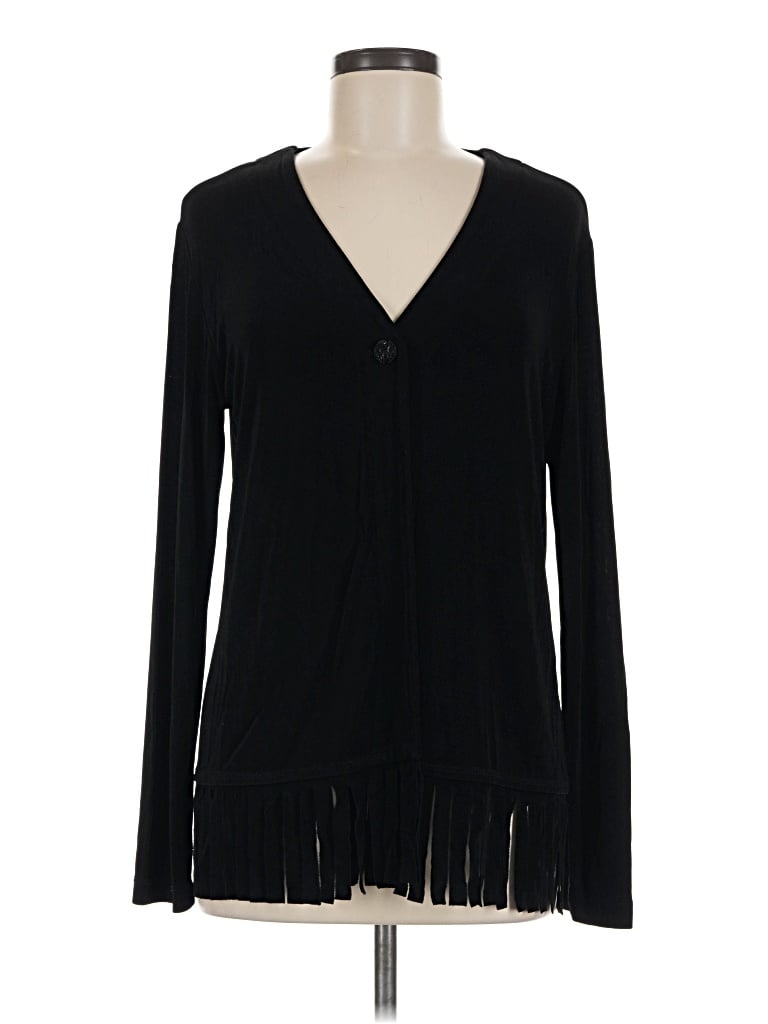 Pre-owned Travelers By Chico's Long Sleeve T-shirt In Black