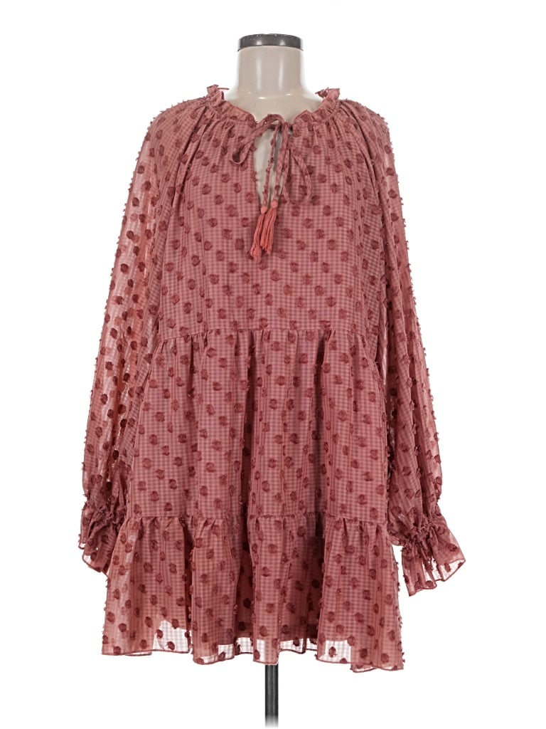 Pre-owned Aakaa Casual Dress In Burgundy