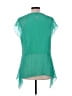 BCBGMAXAZRIA 100% Silk Green Short Sleeve Silk Top Size L - photo 2