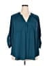 Torrid 100% Polyester Teal 3/4 Sleeve Blouse Size 3X Plus (3) - photo 1