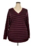 Lane Bryant Stripes Burgundy Pullover Sweater Size 22 - 24 Plus - photo 1