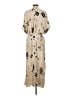 Monki 100% Viscose Print Tan Casual Dress Size XXS - photo 2