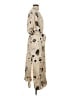 Monki 100% Viscose Print Tan Casual Dress Size XXS - photo 4