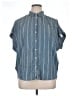 Madewell Stripes Blue Short Sleeve Button-Down Shirt Size XL - photo 1