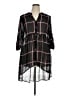 Torrid 100% Polyester Plaid Black 3/4 Sleeve Blouse Size 1X Plus (1) - photo 1