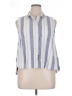 Madewell Stripes Blue Sleeveless Button-Down Shirt Size XL - photo 1