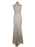 Xscape 100% Polyester Metallic Silver Cocktail Dress Size 12 - photo 2