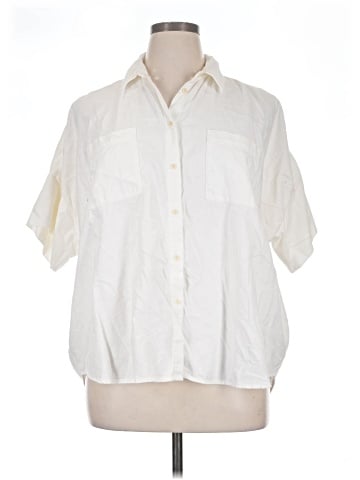 Madewell White Cotton Courier Shirt (view 1)